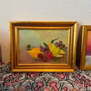 Artwork- Gold Framed Fruit Still Life Painting